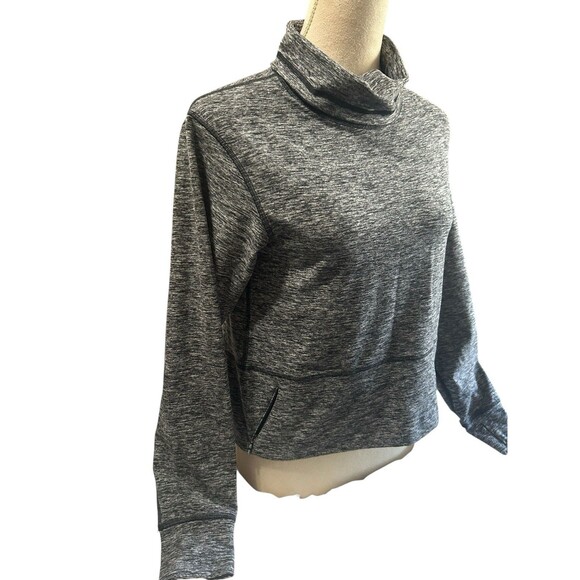 Lululemon Ready to Rulu Heathered Black Gray Fleece Pullover  W3DTYS size 2 - Picture 4 of 12